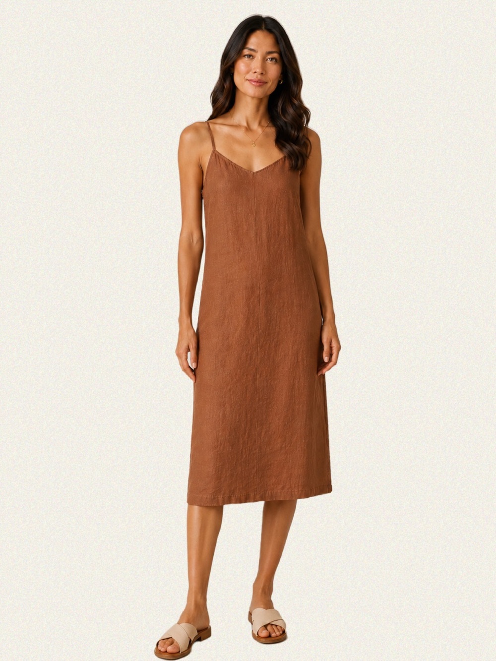 July Linen Midi Dress